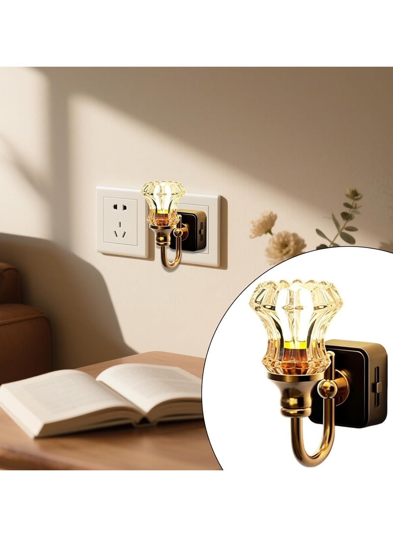 general Wall-mounted night light, plug-in LED night light, elegant vintage LED night light wall lamp, retro soft warm wall lamp, perfect for home hallway, bedroom, and staircase decor. - Image 5